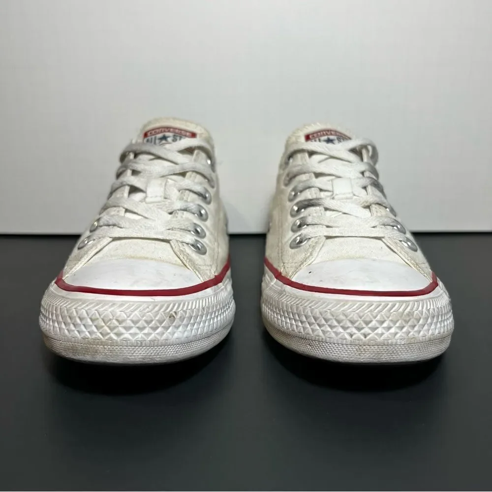 Womens CONVERSE Chuck Taylor All Star White Canvas Low Top Sneakers / Size 7 - Picture 3 of 12
